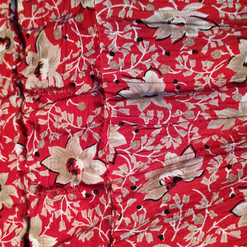 Talbots Petite Floral High Waisted High Rise Pleated Pants M Red White - Picture 16 of 16